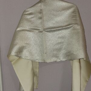 Vintage 1950s Pristine Eveningwear OPERA Elegant Silver Scarf